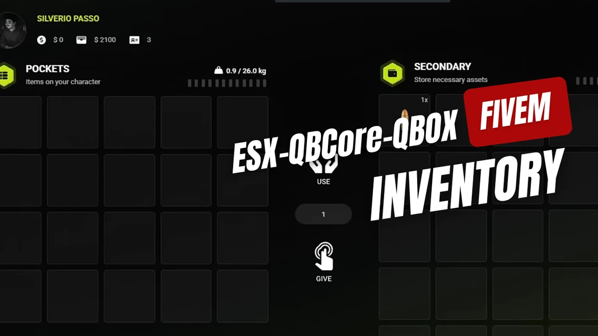 Inventory  FiveM | Open Source (ESX / QBCore / QBOX) | Advanced UI